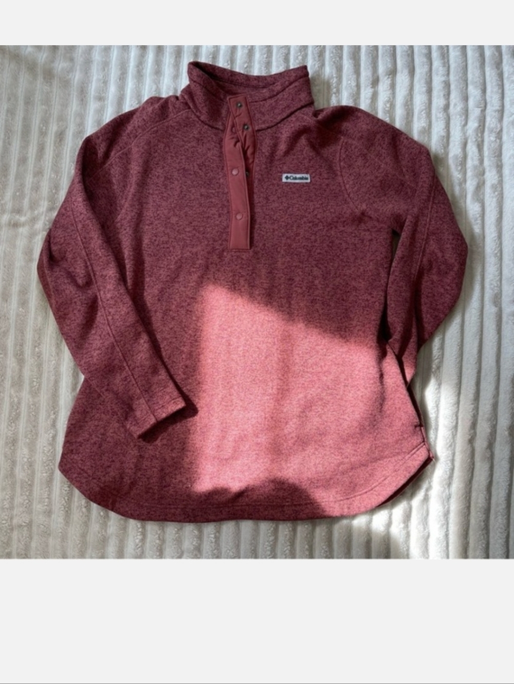 Columbia Burgundy 1/2 Snap Sweater 1x
